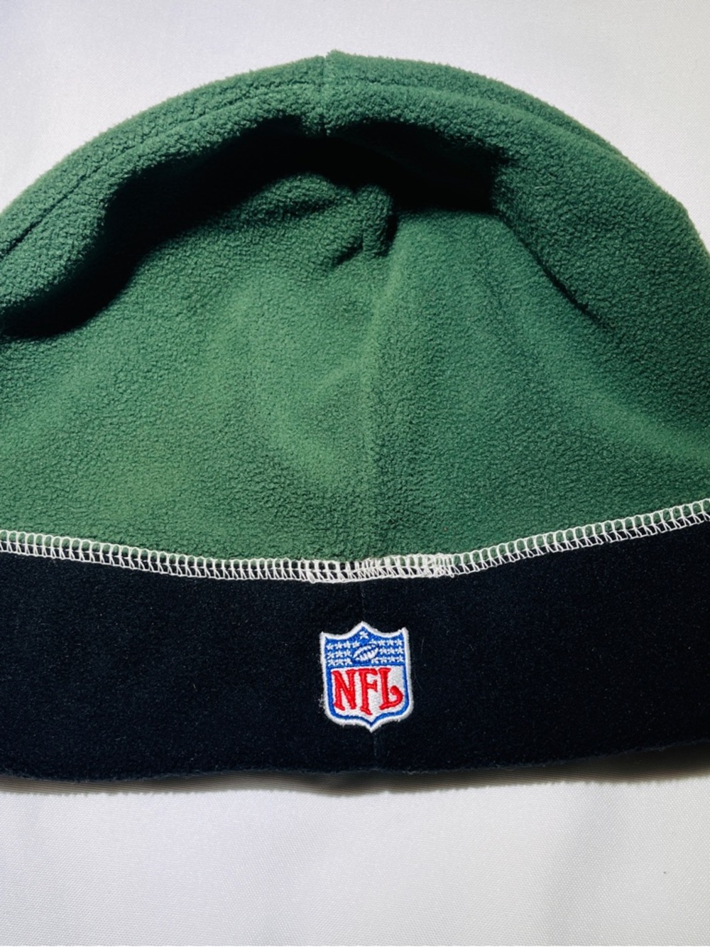 NFL Green and Black Fleece Beanie with NFL Shield Patch